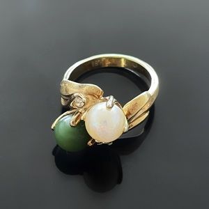 💍 Beautiful Vintage 18khge Pearl Ring